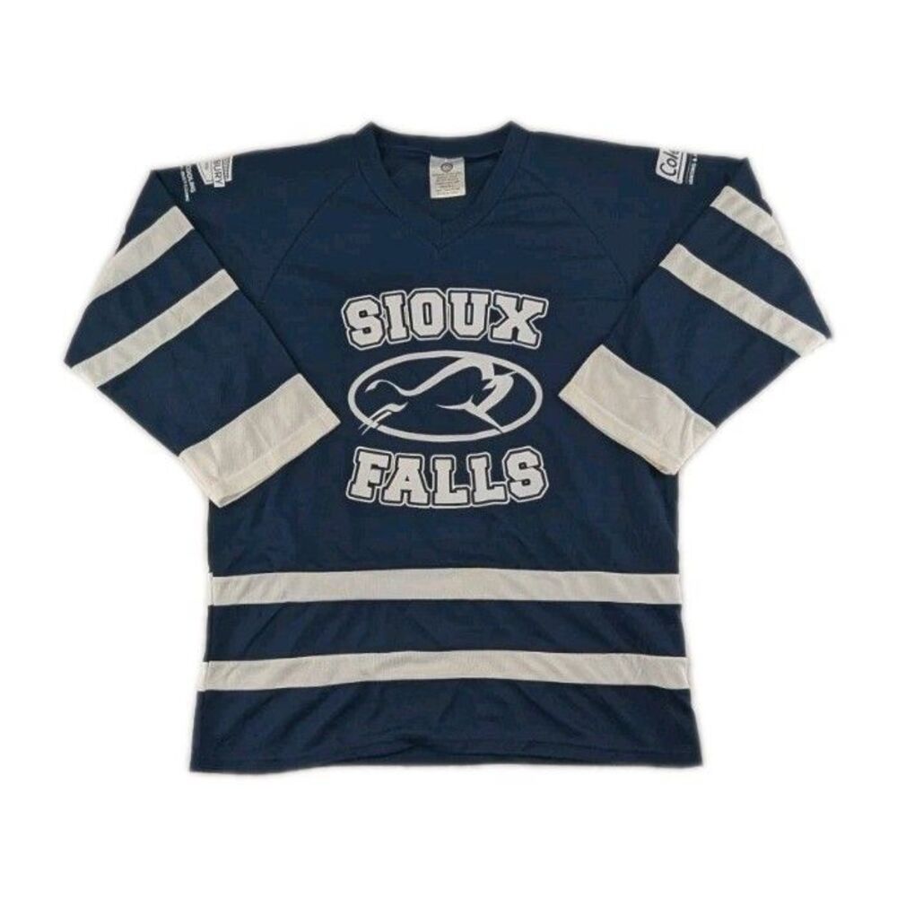 Sioux Falls Stampede USHL #16 Screen Print Jersey Destroyer Youth L Large Blue